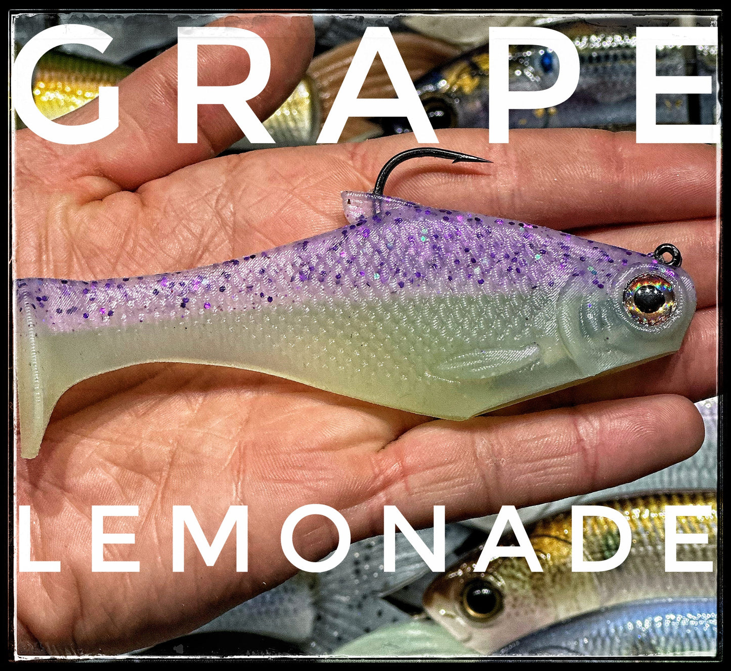 Bacca Burrito boot-tail soft swimbait, purple glitter body by Bull Shad Swimbaits on Tampa Home & Garden Store