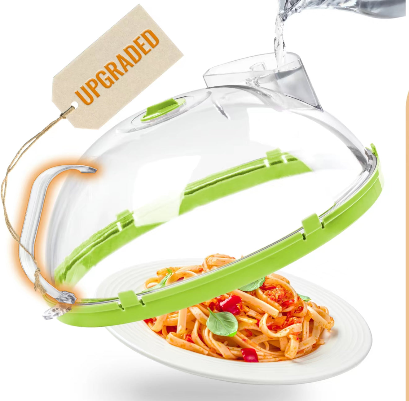 SteamGuard Microwave Cover lime-green frame with clear dome, microwave oven accessory on Tampa Home & Garden Store