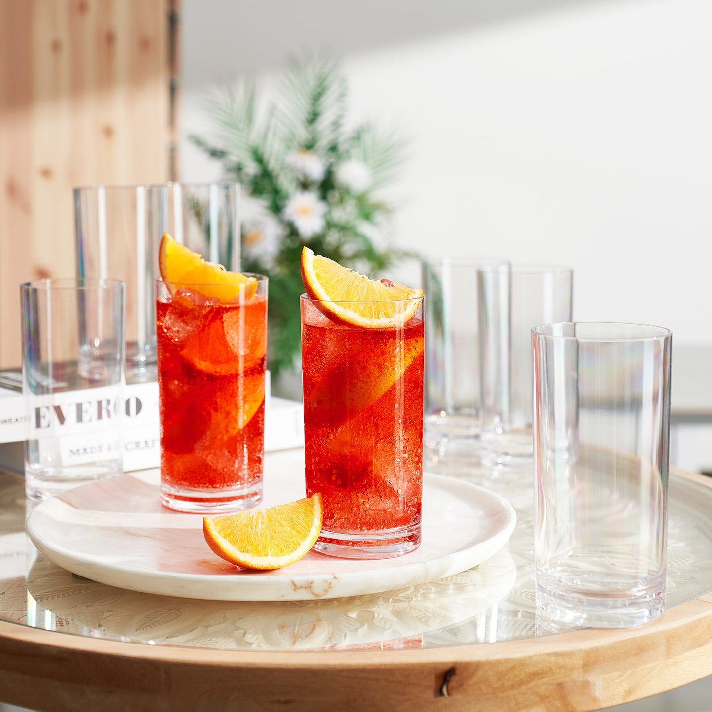 Barcelona Clear Acrylic Highball Glasses Set of 8
