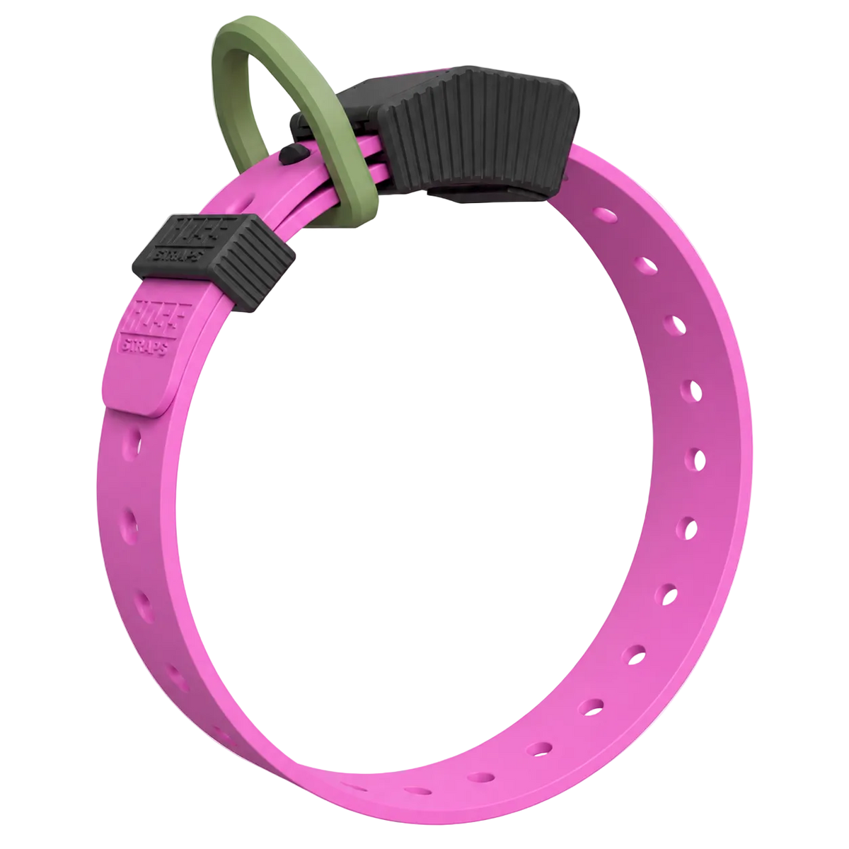 FIELD COLLAR by Hoss Straps, pink hunting dog collar with green loop and black buckle on Tampa Home & Garden Store