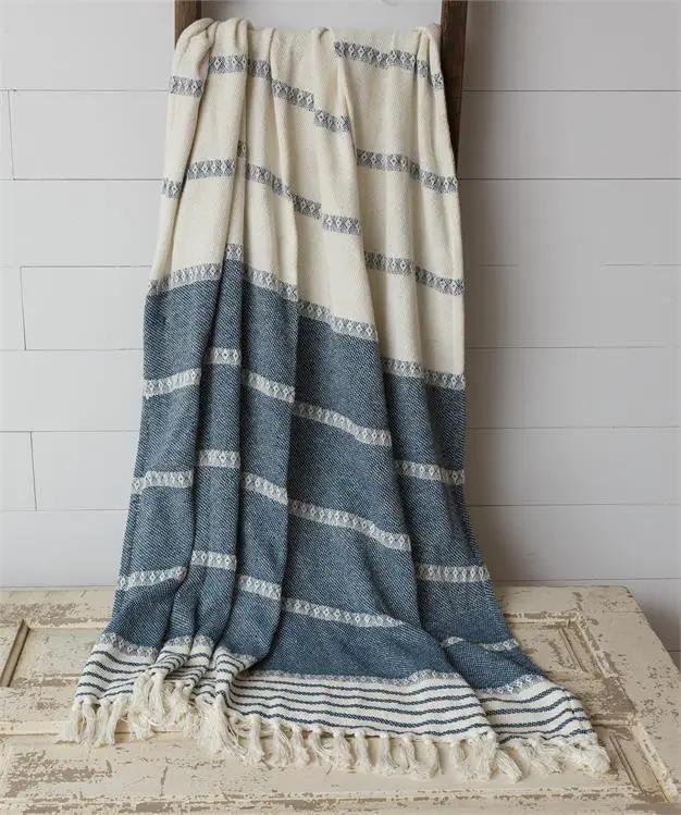 Waverly Woven Throw Blanket with Striped Colors