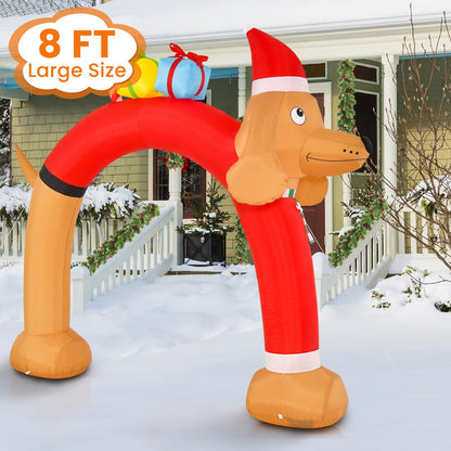 8 ft lighted inflatable dachshund arch with Santa hat by DirectDeals inflatable decor on Tampa Home & Garden Store