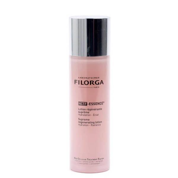 Filorga NCTF Essence Supreme lotion in pink bottle with silver cap hydrating anti-aging on Tampa Home & Garden Store