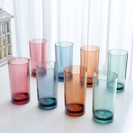 Eze Acrylic Highball Set of 8 Clear Glasses
