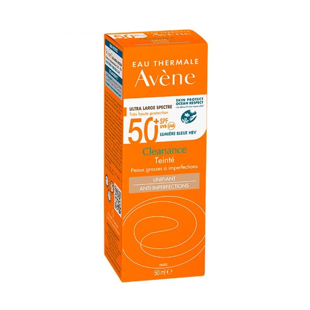 Avène Cleanance SPF 50+ tinted sunscreen box for oily acne-prone skin non-greasy on Tampa Home & Garden Store