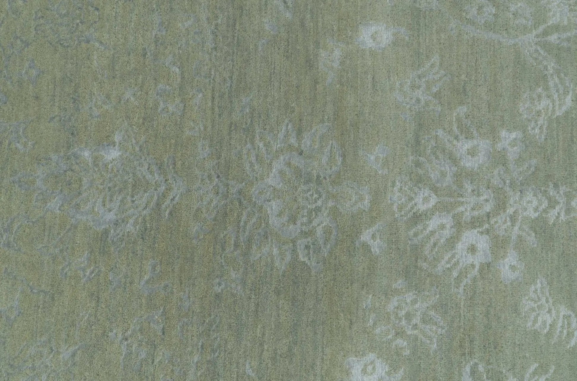 8X10 Fine Hand Knotted Green And Gray Modern abstract Design Wool and Art Silk Rug - Tampa Home & Garden Store