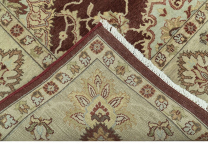 8X10 Fine Hand Knotted Rust And Gold Traditional Design Wool Rug - Tampa Home & Garden Store
