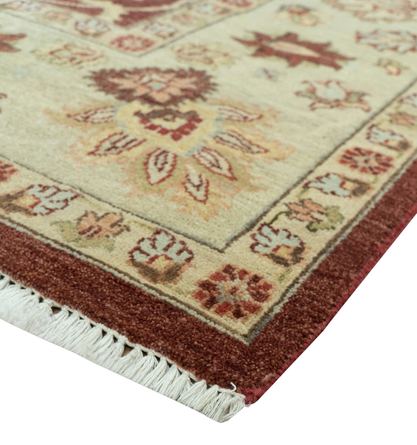 8X10 Fine Hand Knotted Rust And Gold Traditional Design Wool Rug - Tampa Home & Garden Store