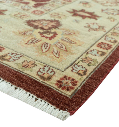 8X10 Fine Hand Knotted Rust And Gold Traditional Design Wool Rug - Tampa Home & Garden Store