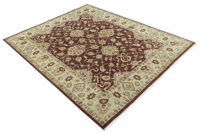 8X10 Fine Hand Knotted Rust And Gold Traditional Design Wool Rug - Tampa Home & Garden Store