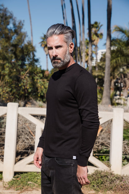 Spun Bamboo men's bamboo viscose/organic cotton long sleeve shirt black with hem tag on Tampa Home & Garden Store