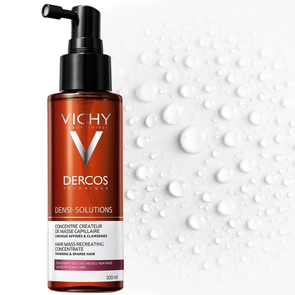 Vichy Dercos Densi-Solutions hair serum bottle, amber brown with black pump, 100 ml on Tampa Home & Garden Store