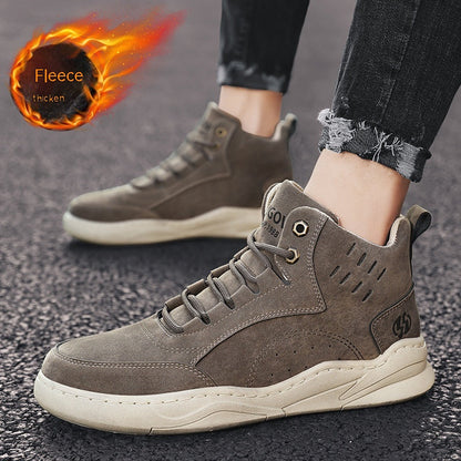 Stevvex men's casual sneakers brown suede upper lace-up with beige outsole on Tampa Home & Garden Store