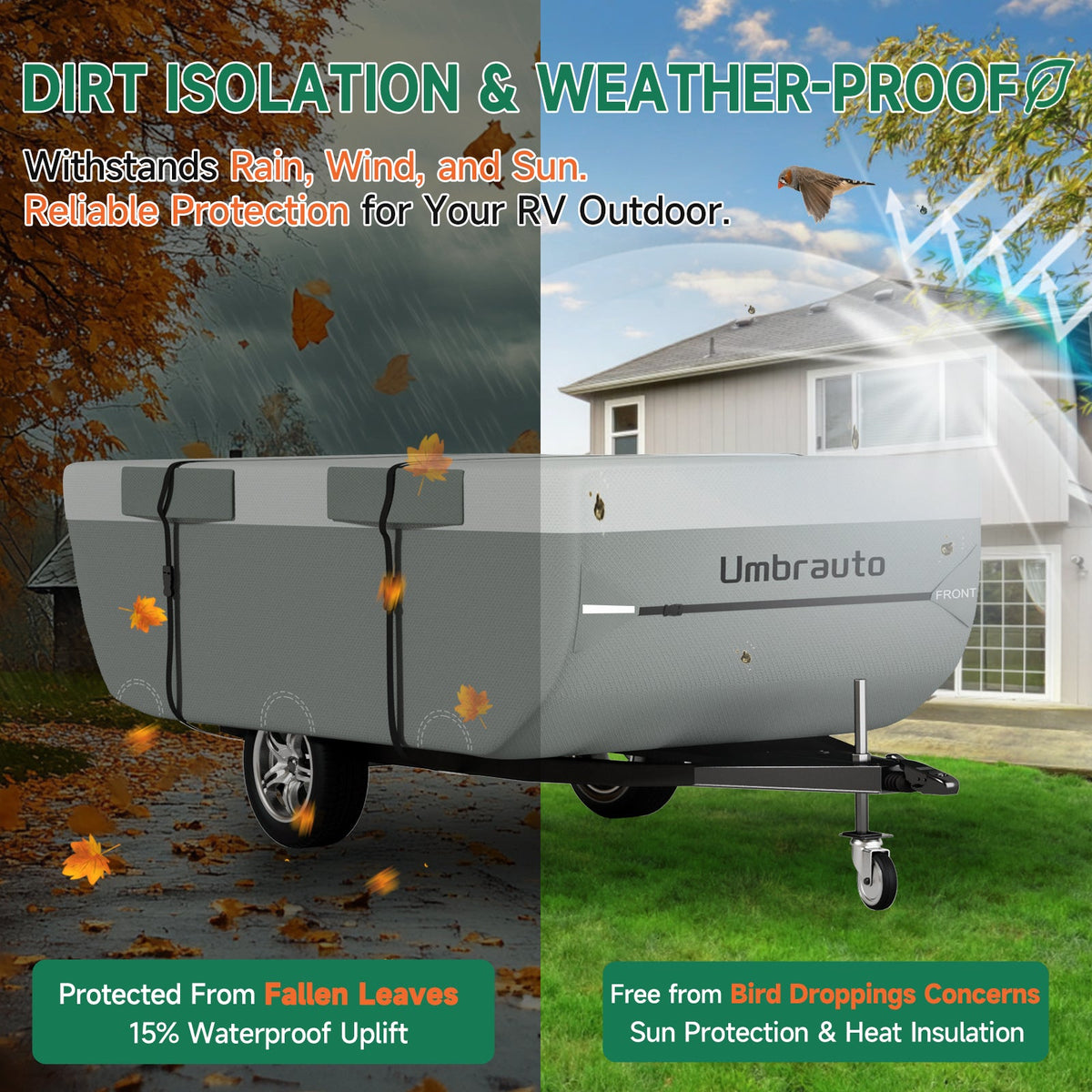 Umbrauto popup camper cover, upgraded 7-layer top with 3-layer sides for pop-up campers on Tampa Home & Garden Store