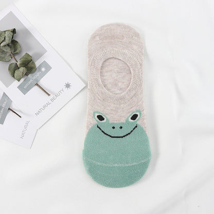 5 Pairs Cute Cat and Dog Cotton Boat Socks
