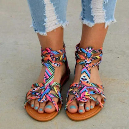Women's Leather Sandals With Retro Arch Support