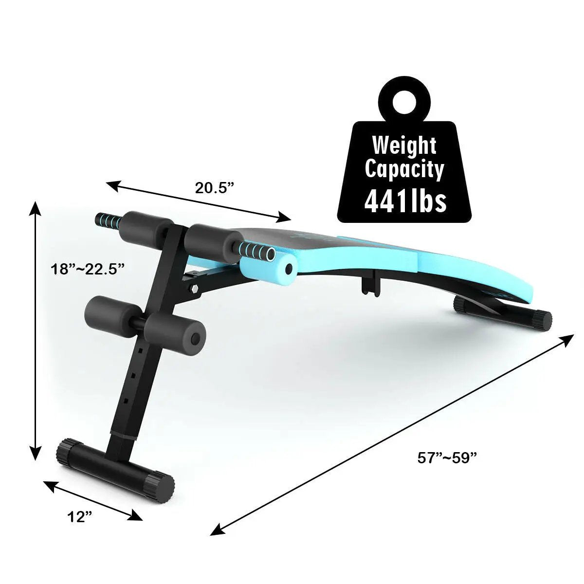 Abdominal Twister Trainer with Adjustable Height Bench DirectDeals black steel frame 18–22.5 in on Tampa Home & Garden Store