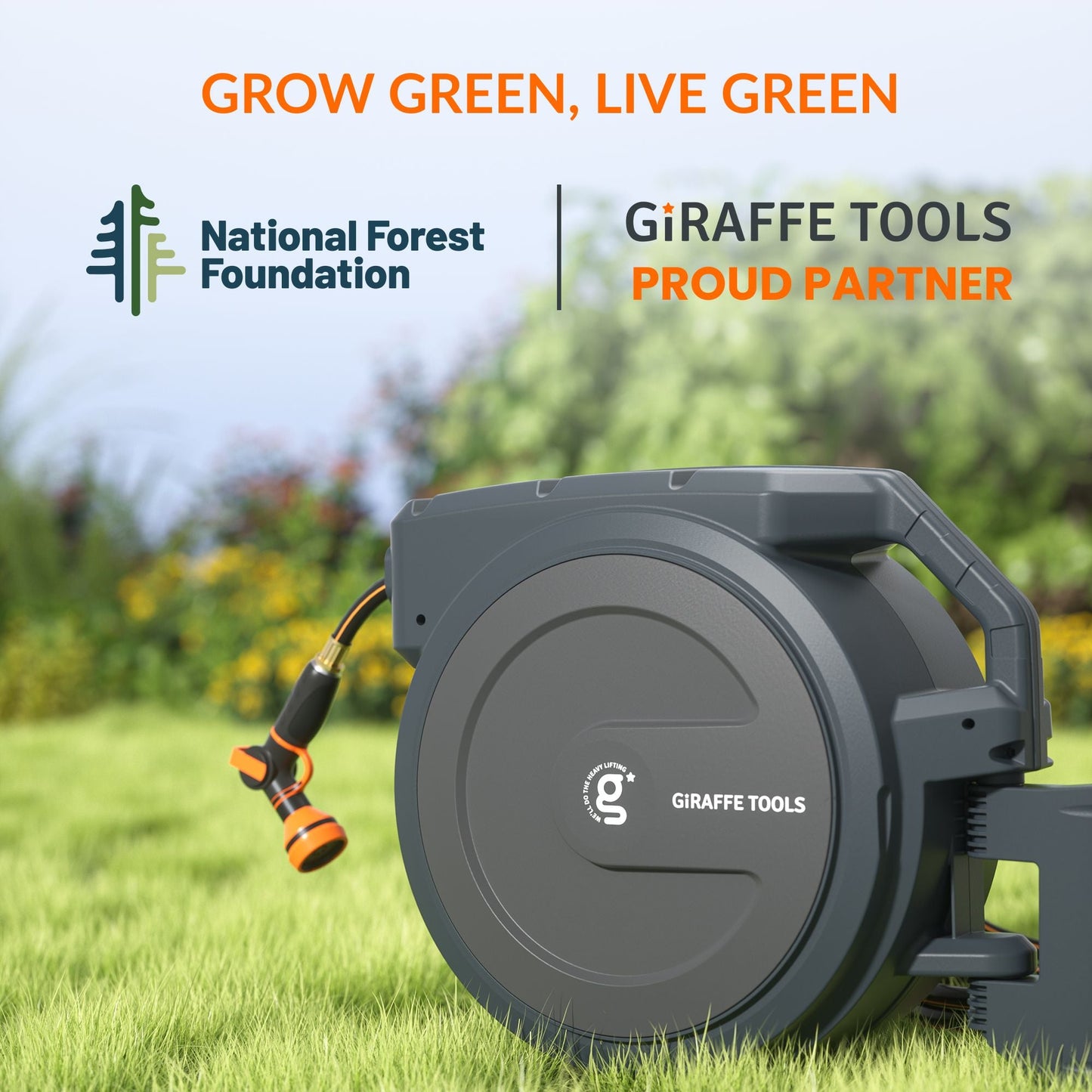 Enrouleur de tuyau d'arrosage rétractable - 1/2 po - 78 pi