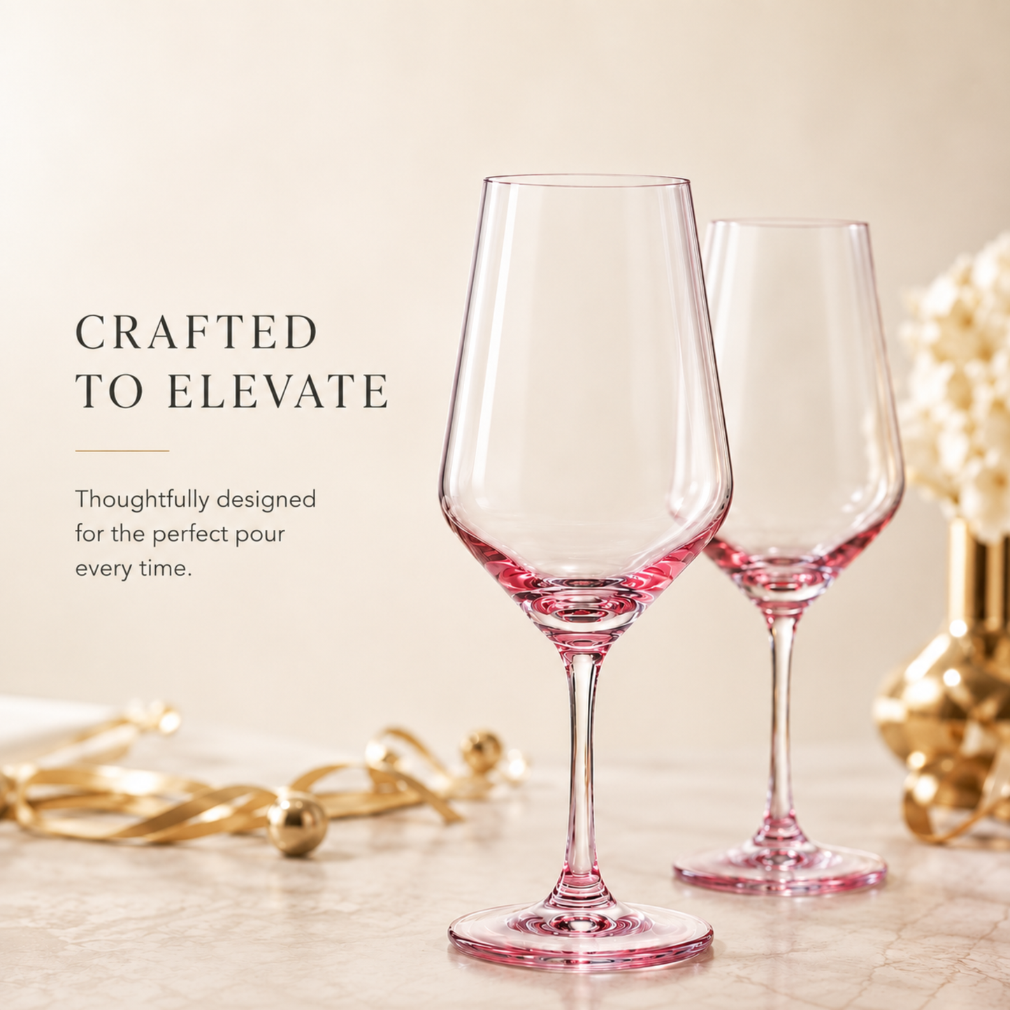 Monet Magenta Stemmed Wine Glasses Set Of Two