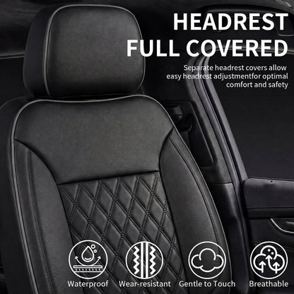 Umbrauto truck seat covers waterproof Nappa leather full set for Silverado/Sierra in black on Tampa Home & Garden Store