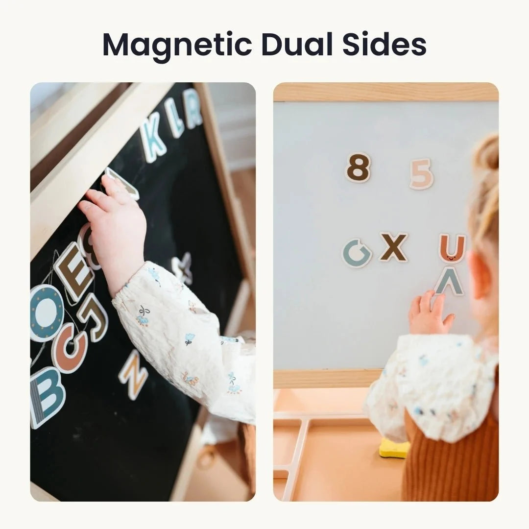 Tiny Land Magnitales Easel, dual-sided magnetic letters on chalkboard and whiteboard on Tampa Home & Garden Store