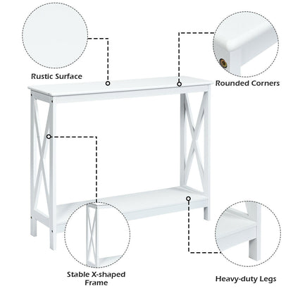 2-Tier Console X-Design Sofa Table with X-frame and lower shelf on Tampa Home & Garden Store