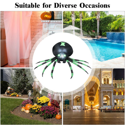 6 Feet Halloween Inflatable Spider DirectDeals black spider with green limbs glowing eyes on Tampa Home & Garden Store