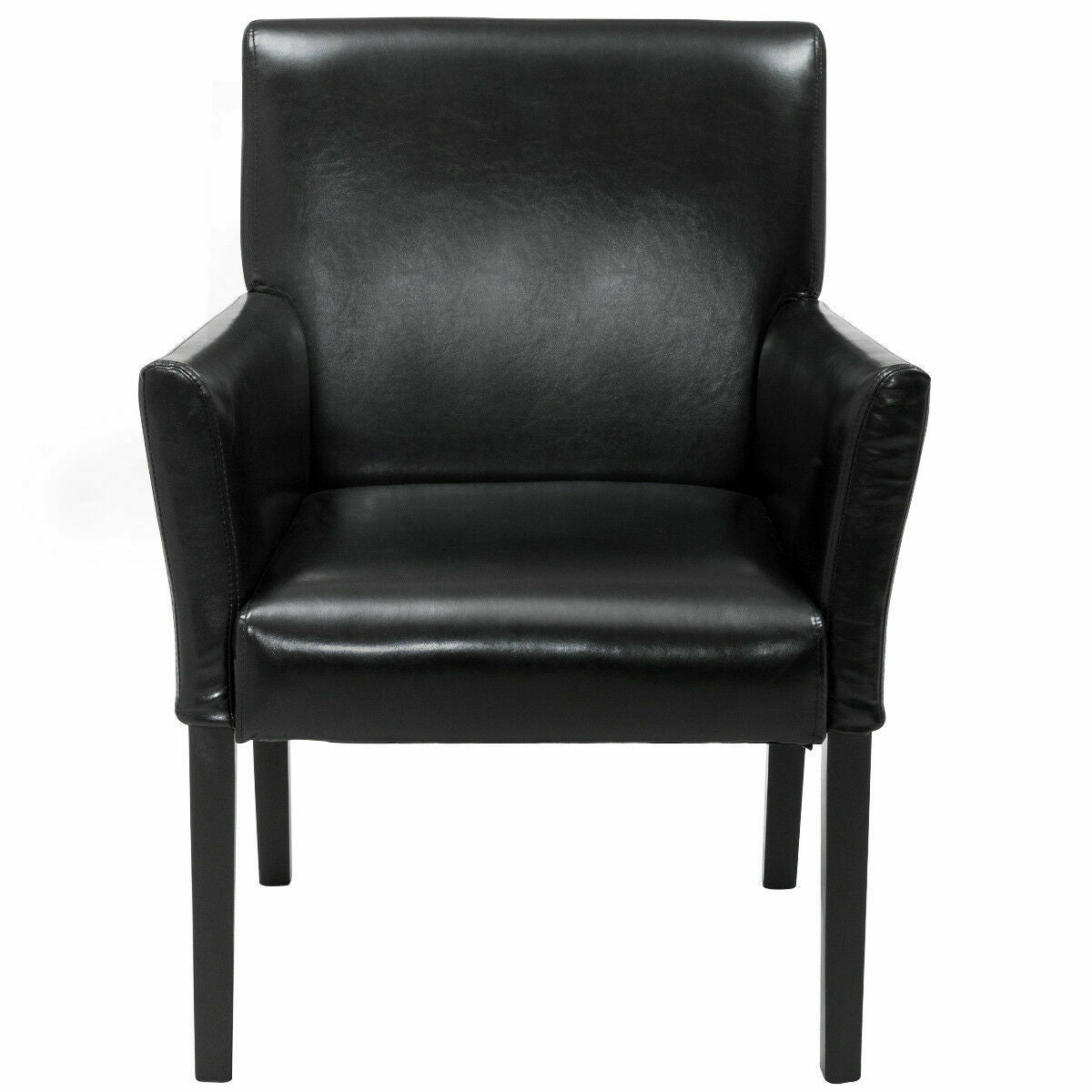 Modern PU Leather Executive Arm Chair Sofa by DirectDeals, black leather, four-leg frame on Tampa Home & Garden Store