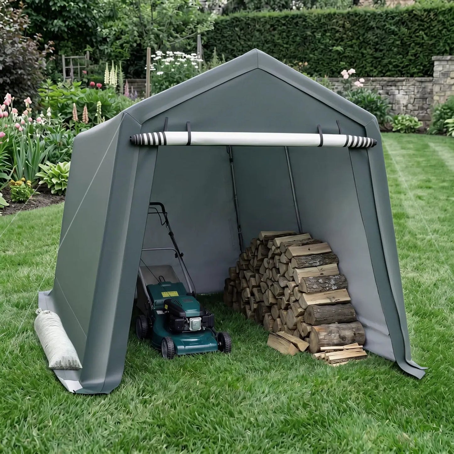 Outdoor Storage Shed 8.3x14 ft with Roll up Door