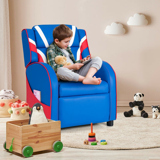 Kids Leather Recliner Chair with Side Pockets - Tampa Home & Garden Store