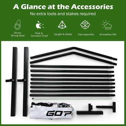 22 Feet Portable Pickleball Net Set by DirectDeals with carry bag and black metal poles on Tampa Home & Garden Store