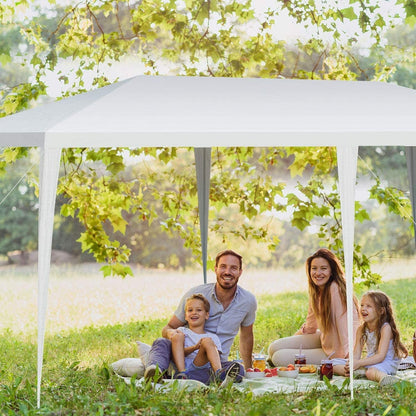 GemGear 10x20 ft waterproof canopy tent in white with tent pegs and wind ropes; family picnic on Tampa Home & Garden Store
