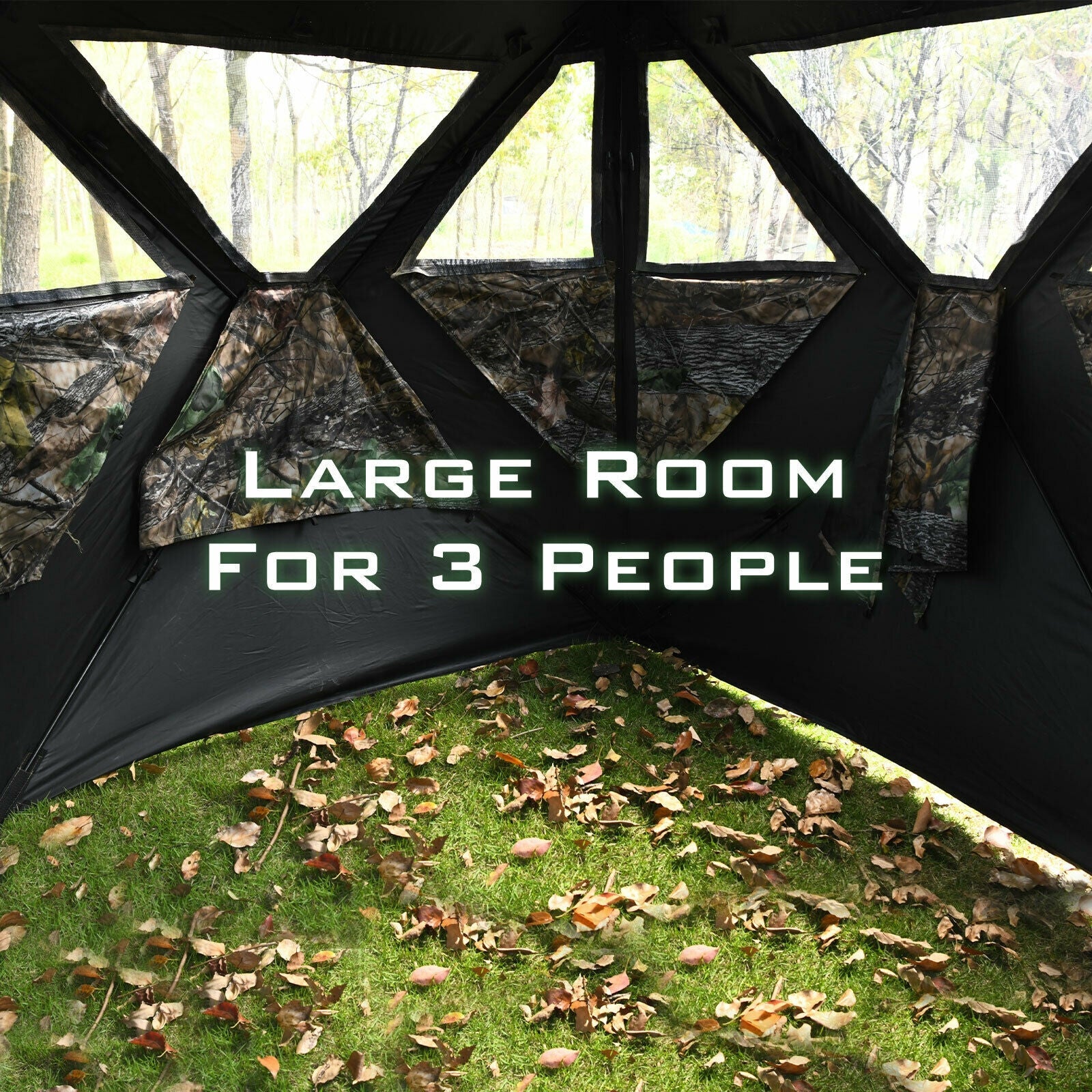 3-person pop-up ground hunting blind by GemGear with camo fabric panels and tie-downs on Tampa Home & Garden Store