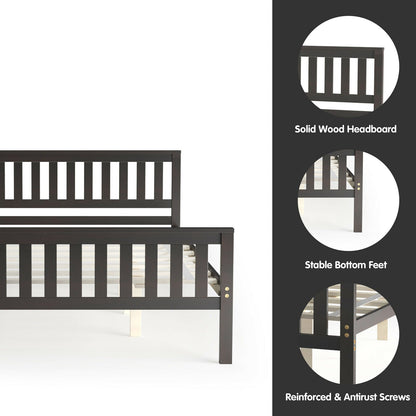 Cama Queen de Plataforma de Madera con Cabecero