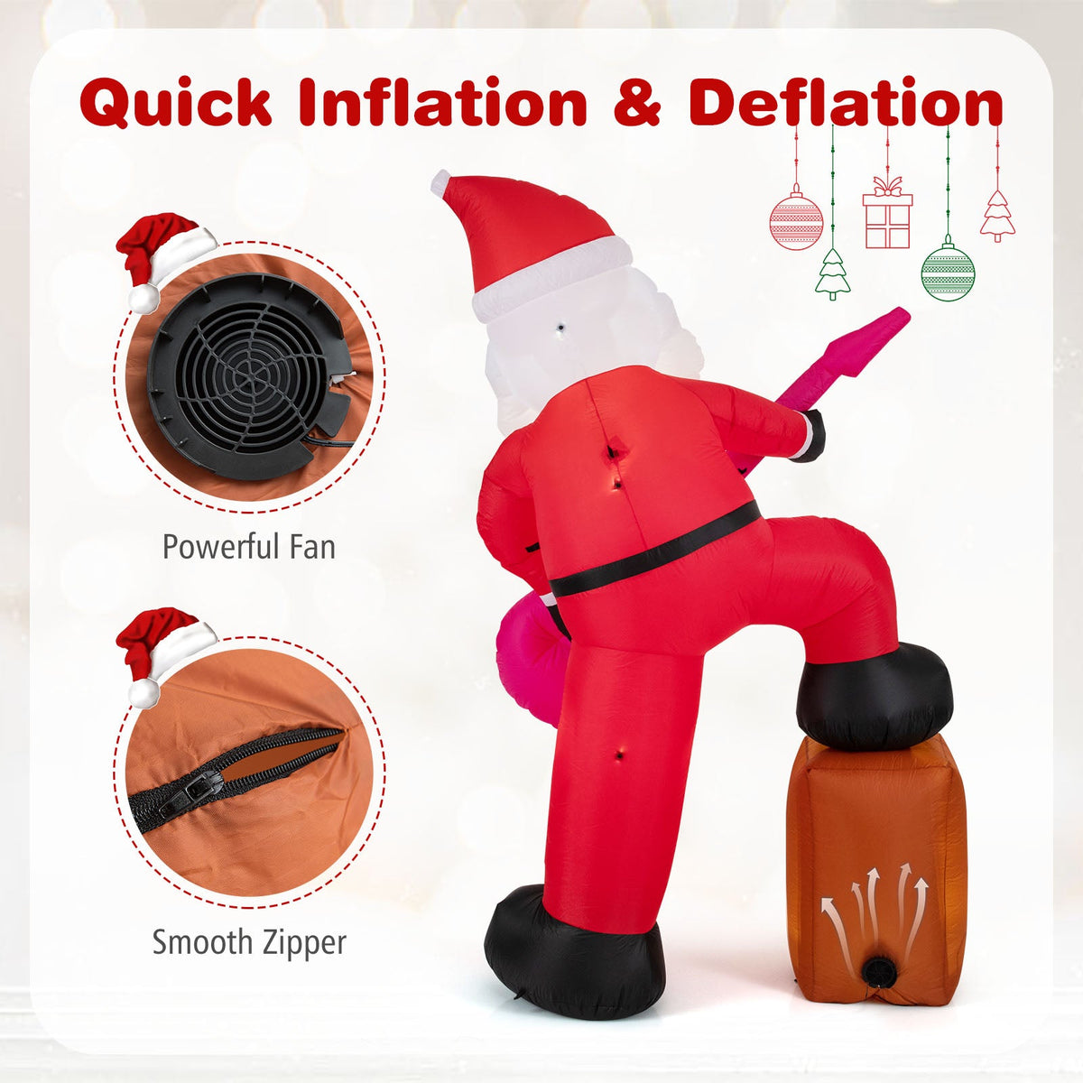 8.4 ft Inflatable Santa with red Santa suit and sound-synced lights DirectDeals decorative prop on Tampa Home & Garden Store