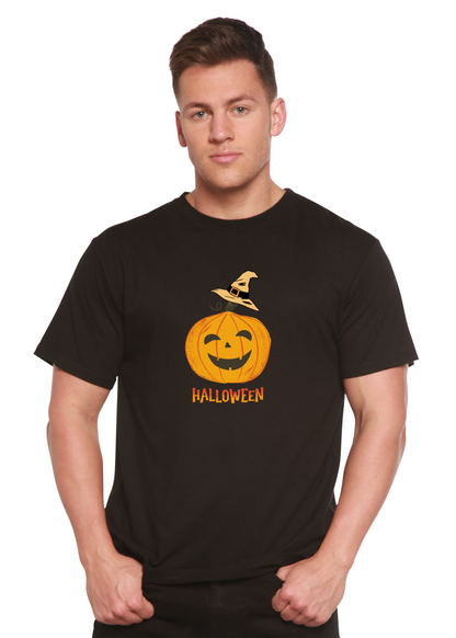 Halloween Pumpkin graphic unisex T-shirt in black by Spun Bamboo viscose/organic cotton on Tampa Home & Garden Store