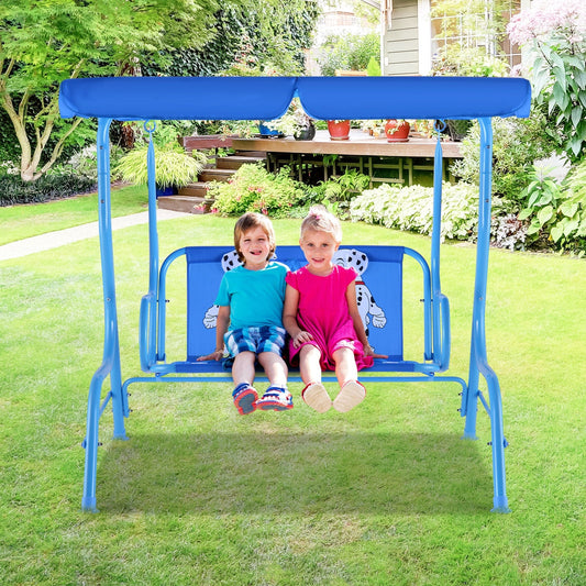 Outdoor Kids Patio Swing Bench with Canopy 2 Seats - Tampa Home & Garden Store