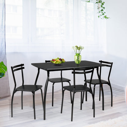 Juego de comedor de 5 piezas con 4 sillas y respaldos
