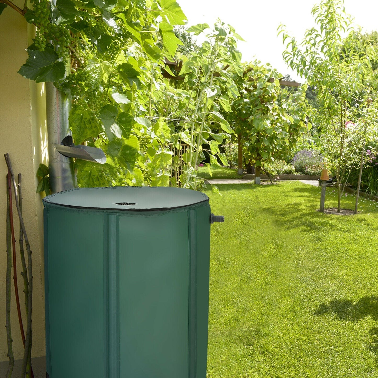 53 Gallon Portable Rain Barrel Water Collector