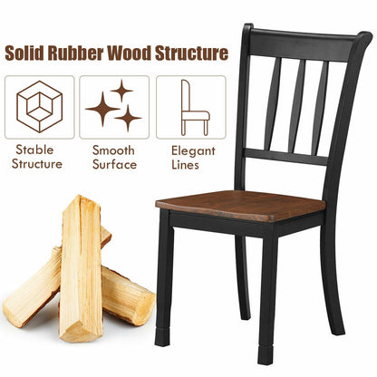 2 sillas de comedor de madera maciza con respaldo de huso Whitesburg, color negro