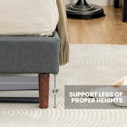 Base de cama tapizada con cabecera capitoné ajustable - Tamaño matrimonial