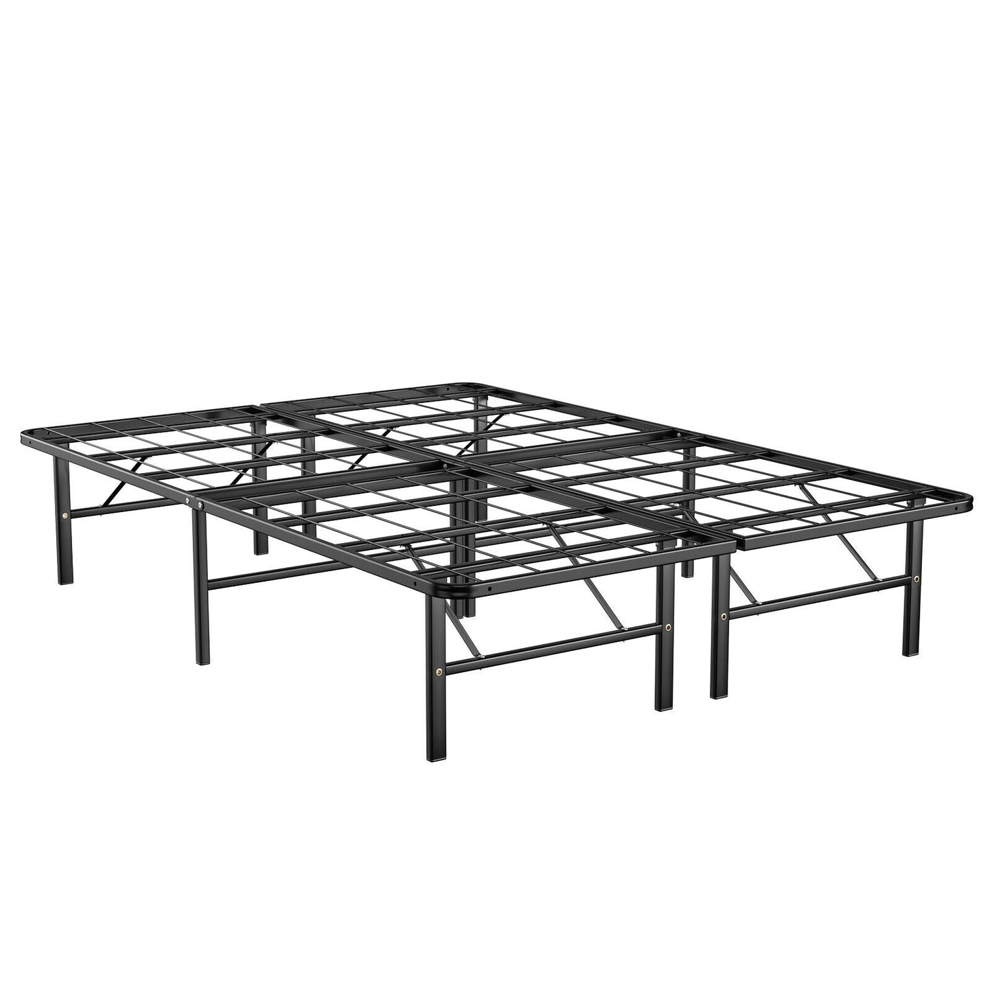 Base de cama de plataforma de metal plegable Twin/Full/Queen con montaje sin herramientas - Tamaño completo