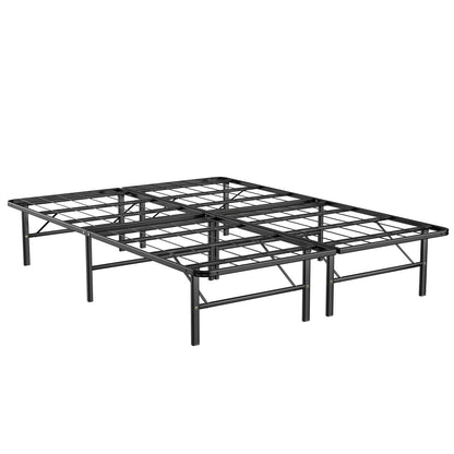 Base de cama de plataforma de metal plegable Twin/Full/Queen con montaje sin herramientas - Tamaño completo