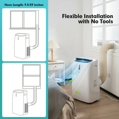 Aire Acondicionado Portátil 4 en 1 de 12000 BTU con Control Inteligente-Blanco