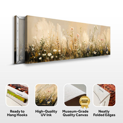 Flower Field Wall Art canvas by Tailored Canvases warm golden meadow wildflowers crafting canvas on Tampa Home & Garden Store
