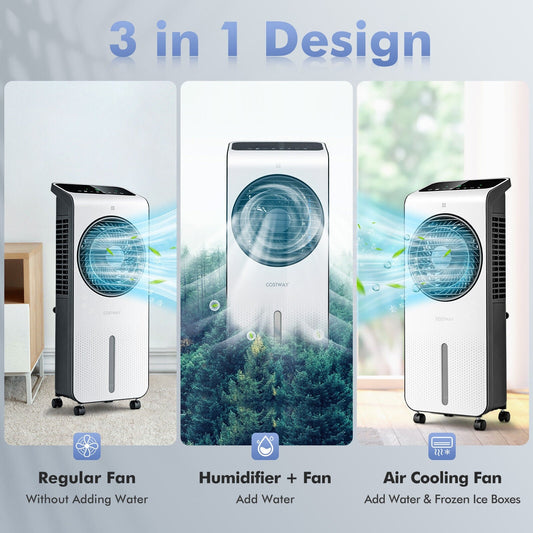 3-in-1 Evaporative Air Cooler with 12H Timer Remote-White - Tampa Home & Garden Store