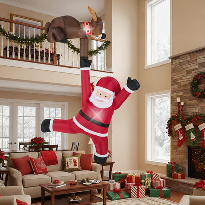 8.5 ft Christmas Inflatable Reindeer and Climbing Santa LED lights DirectDeals indoor display on Tampa Home & Garden Store