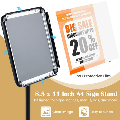 Adjustable Sign Holder Stand with 360 Rotation