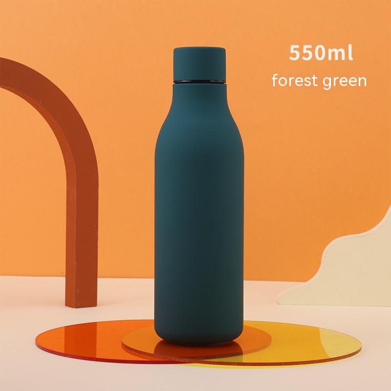 Stevvex 550ml forest green stainless steel water bottle with leakproof lid on Tampa Home & Garden Store
