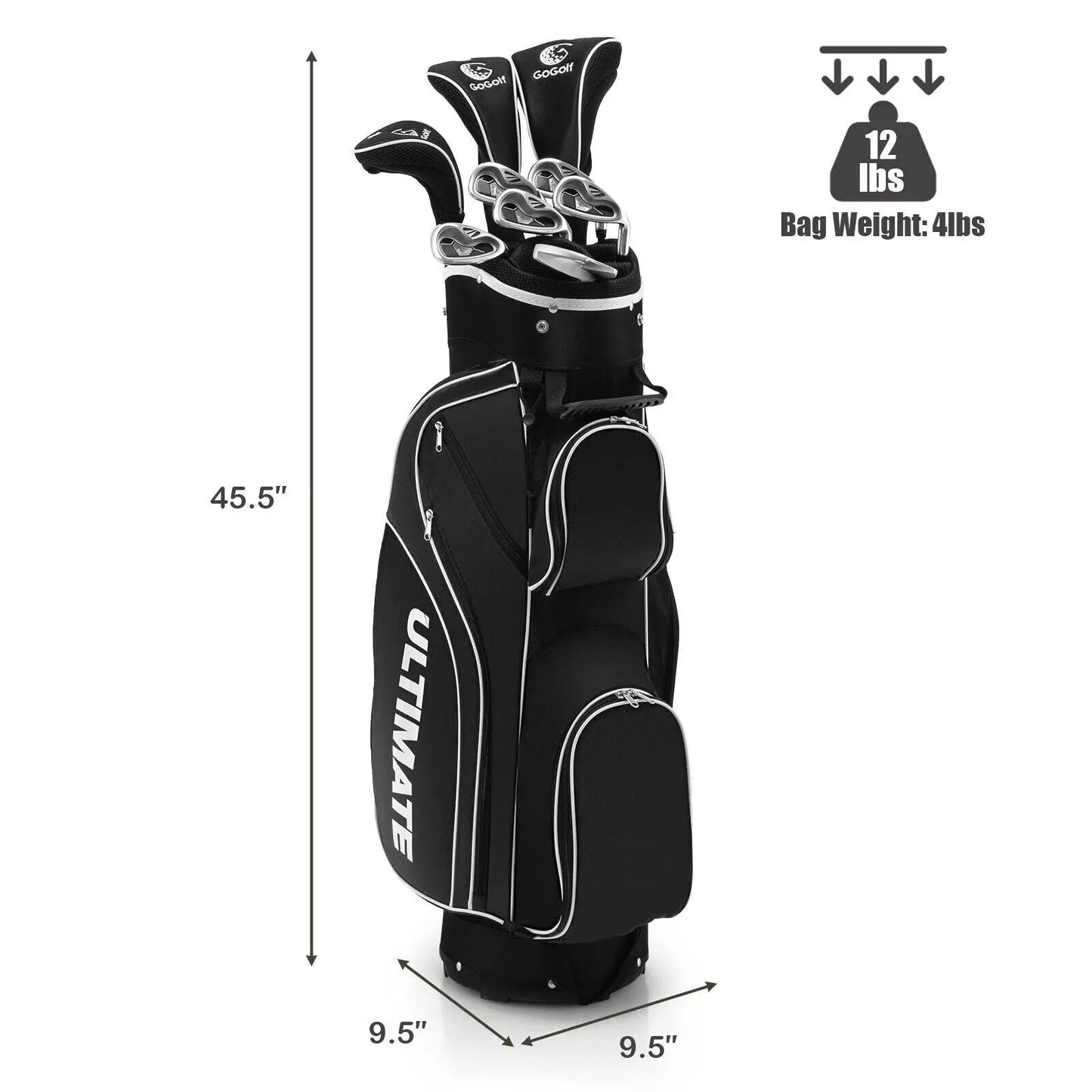 Women's Complete Golf Club Set With Stand Bag